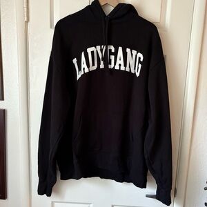LADYGANG Black Varsity Hoodie size XL